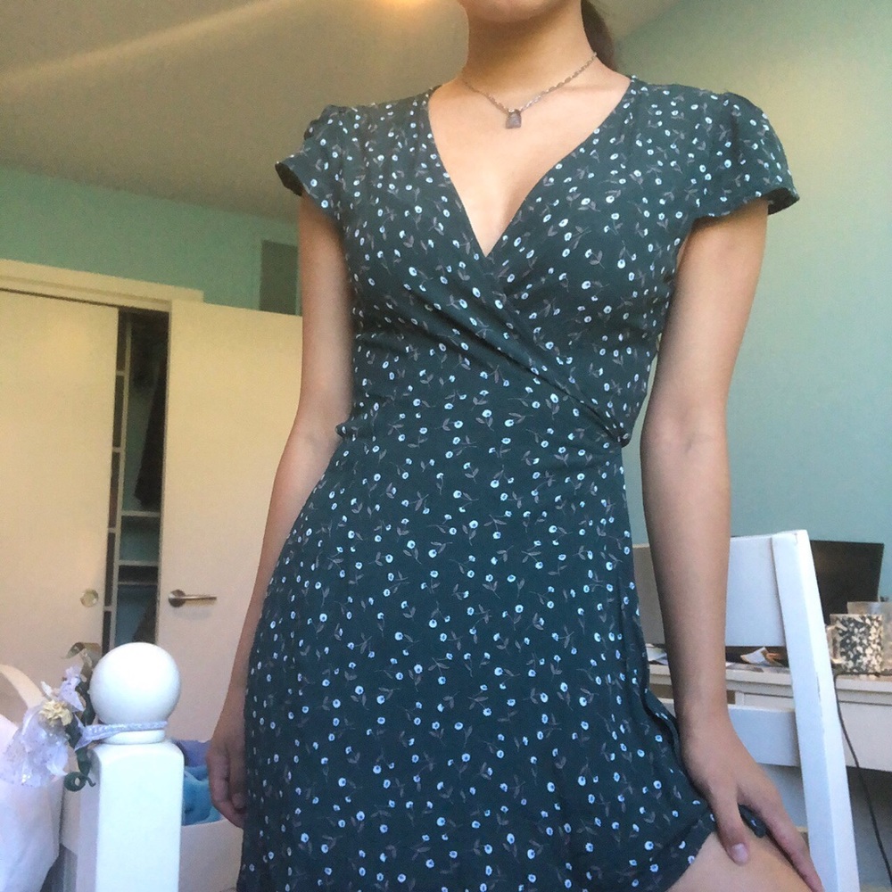 SOLD Brandy Melville green floral Robbie dress